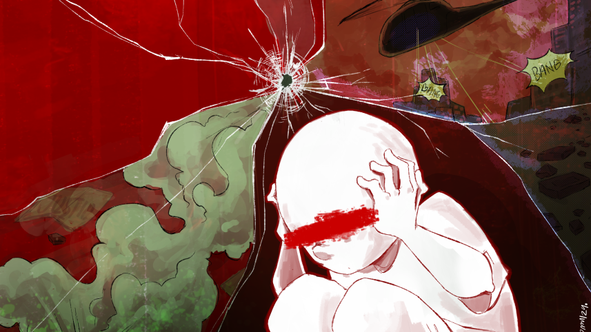 Illustration depicting trauma of a child 