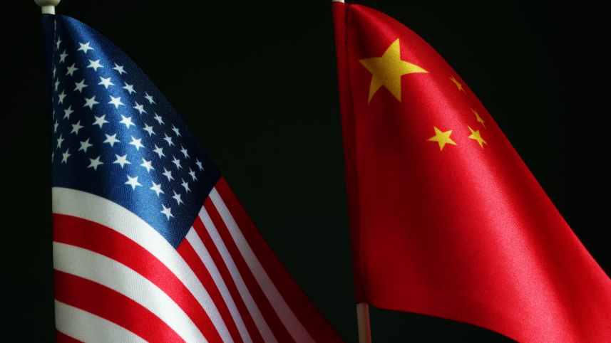 USA flag x China flag
