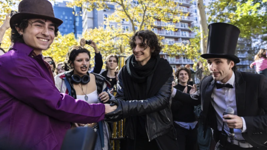 Timothée Chalamet makes surprise appearance at lookalike contest in New York
