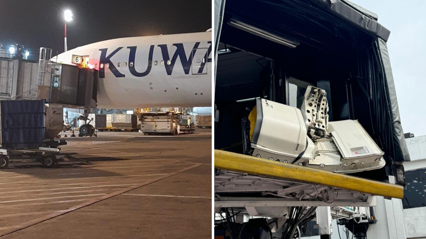 Boarding bridge collapse damages Kuwait Airways aircraft at Dhaka airport