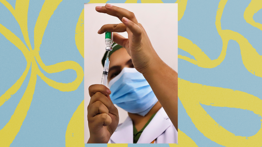 Medical professional preparing a vaccine