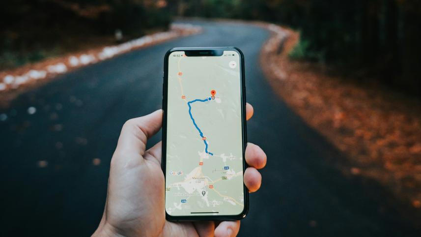 User navigating Google Maps