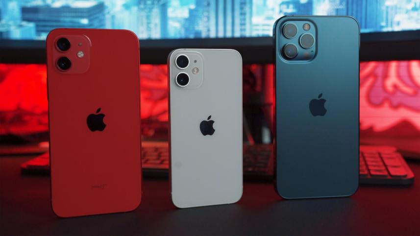 iPhone 12, iPhone 12 mini, and iPhone 12 Pro Max.