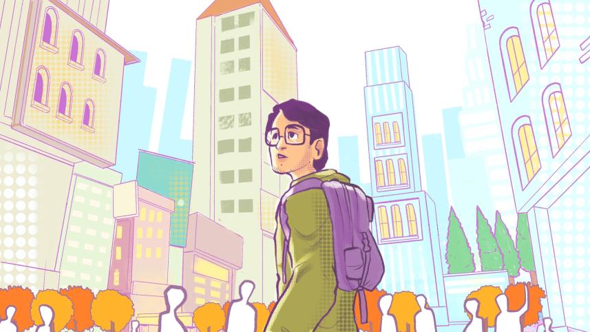 Graphical representation of a Bangaldeshi student at a top US university
