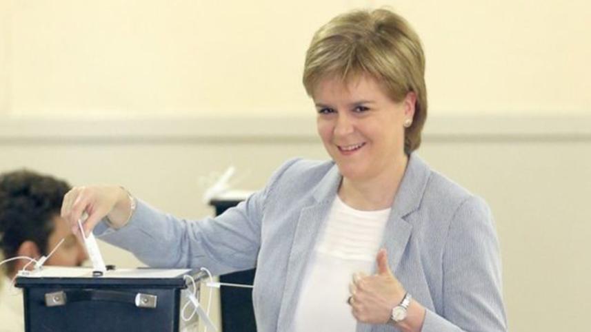 Nicola Sturgeon casts her vote