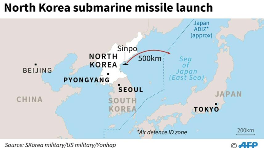 North Korea,test-fires,submarine,launched,missile,500 kilometres,Japan,weapons,analysts,nuclear,strike,ambitions