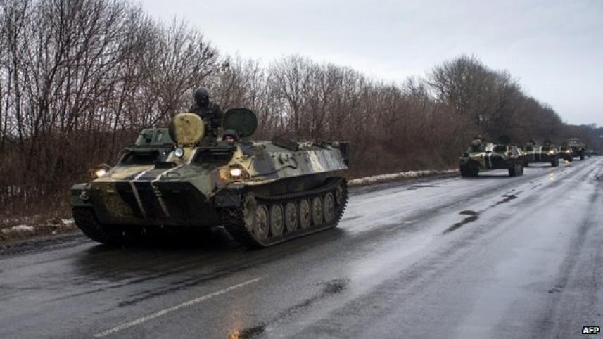 Armoured vehicles were heading for Debaltseve.
