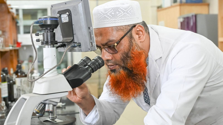 The technology was developed by Prof Dr Md Amdadul Haque of the Department of Food Engineering alongside his postgraduate researcher Md Akram Hossain. Photo: Collected