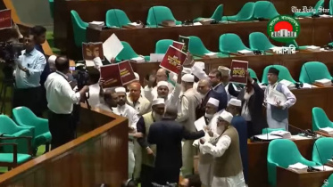 opposition MPs protest against President's speech in parliament