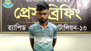 Rakibul Islam was arrested from Darshana Mor area in Rangpur. Photo: Collected/Rab