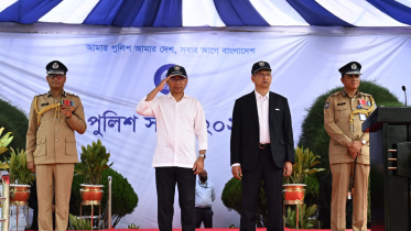 The prime minister attended the inauguration ceremony of Police Week-2026 at the Rajarbagh Police Lines in Dhaka. Photo: PMO Bangladesh