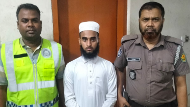 Shihab Hossain, 19, was arrested from Bera upazila in Pabna last night. Photo: Collected from police