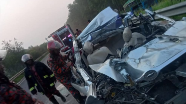 Rescue workers faced significant challenges as the private car had become lodged underneath the truck. Photo: Star