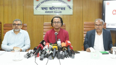 Prime Minister's Information Adviser Dr Zahed Ur Rahman speaks at weekly press briefing. Photo: PID