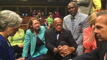 US Democrats staged a rare sit-in Wednesday in the House of Representatives, demanding that the Republican-led body vote on gun-control legislation following the Orlando nightclub massacre. 