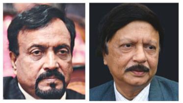 Jatiya Party leader Ruhul Amin Hawlader and JP candidate Sohel Rana.