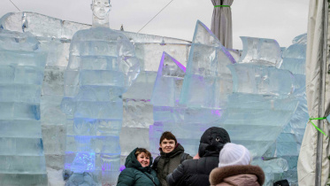 Cristiano Ronaldo ice sculpture