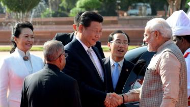 Indian Prime Minister Narendra Modi with Chinese President Xi Jinping