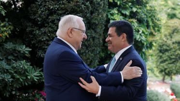 Israeli President Reuven Rivlin and Paraguayan President Horacio Cartes