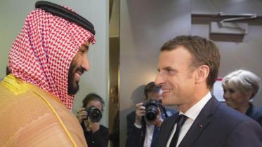 French President Emmanuel Macron, Saudi Crown Prince Mohammed bin Salman