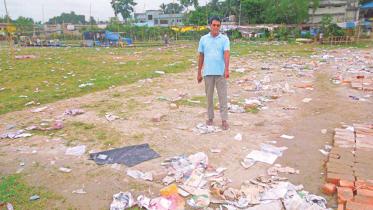 pitch in despair, forest departments fair, Nilphamari, cricket pitch