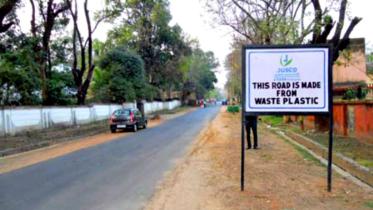 Recycled plastic for roads