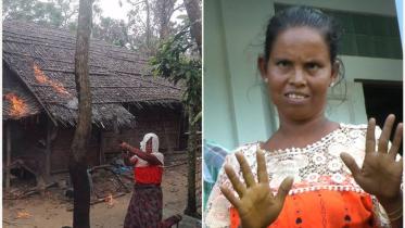 Rohingya burn house