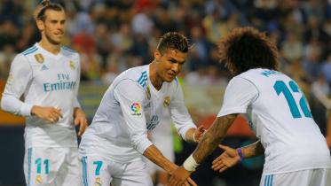 Cristiano Ronaldo,Marcelo and Gareth Bale during the match against Villarreal. Photo: AFP