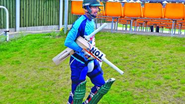 Bangladesh Batsman Sabbir Rahman in ICC World Cup Training Session