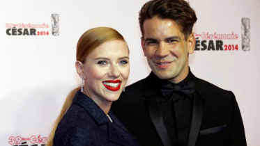 US actress Scarlett Johansson and her partner Romain Dauriac