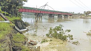 Tangail rail bridge at risk 