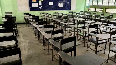 Picture of a typical classroom in Bangladesh.