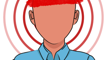 An illustration of a person suffering from migraine.