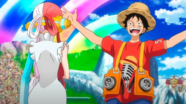 A scene from the movie One Piece Film: Red
