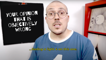 Anthony Fantano reviewing an album.