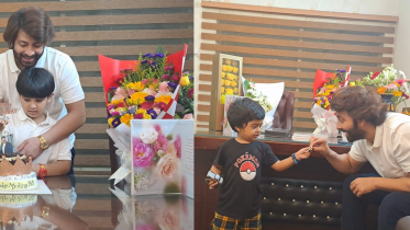 Shakib Khan celebrates birthday with his two sons 