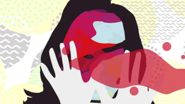 A youngster dressing up as an acid attack victim for a dress-as-you-like competition