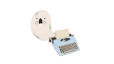 A ghost and a typewriter. 