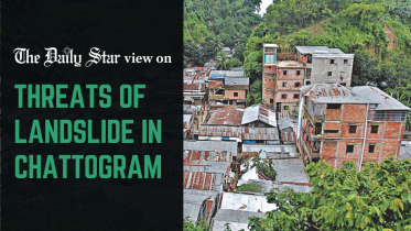 Continuous presence of homes on hilltops or hill slopes in Chattogram 