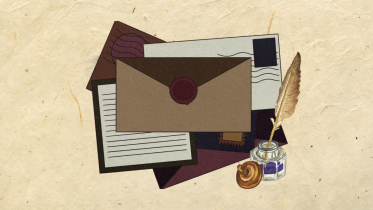 Letter, envelopes, and a fountain pen