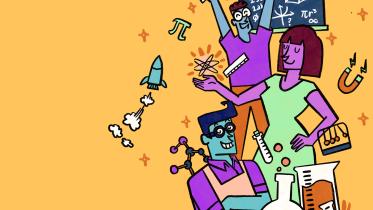 Illustration of student who study pure science. 