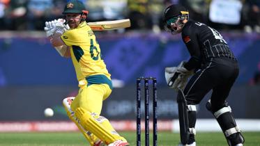 Australia's Travis Head plays a shot.