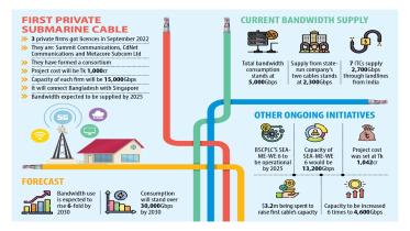 Three firms spending Tk 1,000cr on first private submarine cable