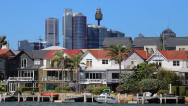 Residential properties line the Sydney suburb of Birchgrove in Australia, August 16, 2017