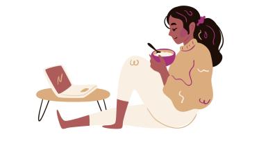 Person unwinding. 