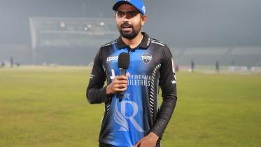 Rangpur Riders batter Babar Azam talks after the match against Durdanto Dhaka. Photo: Firoz Ahmed 