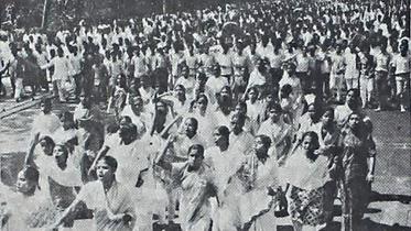 Members of the East Pakistan Students’ Union brought out a procession to protest the police firing in Tongi. The photo was taken in Dhaka on March 5, 1971.