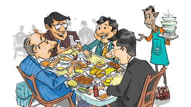 NRBC Bank's Hungry Top Managers: 20 plates of rice, 118 plates of curries for a lunch of 4!