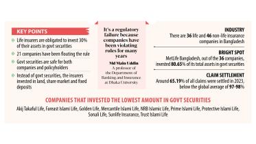 21 life insurers failing to comply with securities investment rule
