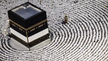 Muslim pilgrims pray on Mount Arafat in hajj climax